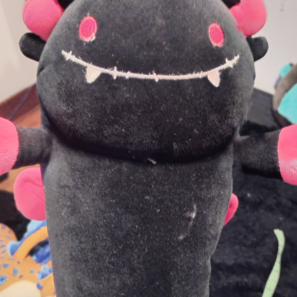 Black and Red Plush Monster Toy Pillow